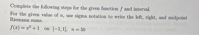 Solved Complete the following steps for the given function f | Chegg.com