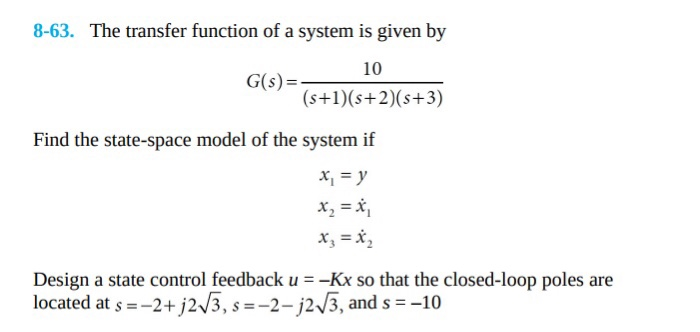 Solved 8-63. The transfer function of a system is given by | Chegg.com