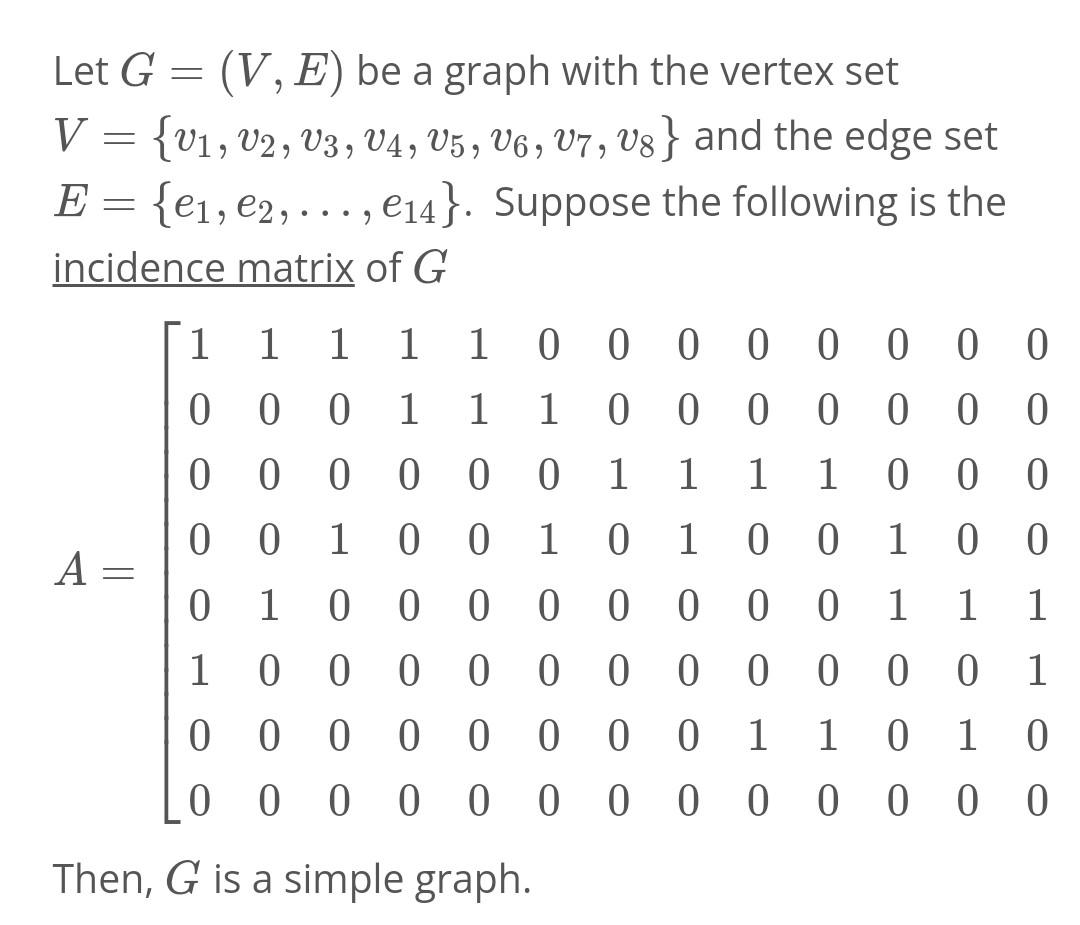 Solved Let G=(V,E) be a graph with the vertex set | Chegg.com
