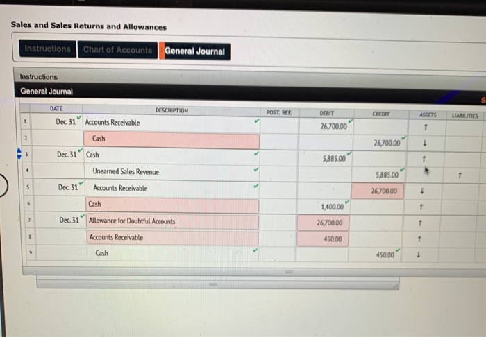 Solved Sales and Sales Returns and Allowances Instructions | Chegg.com