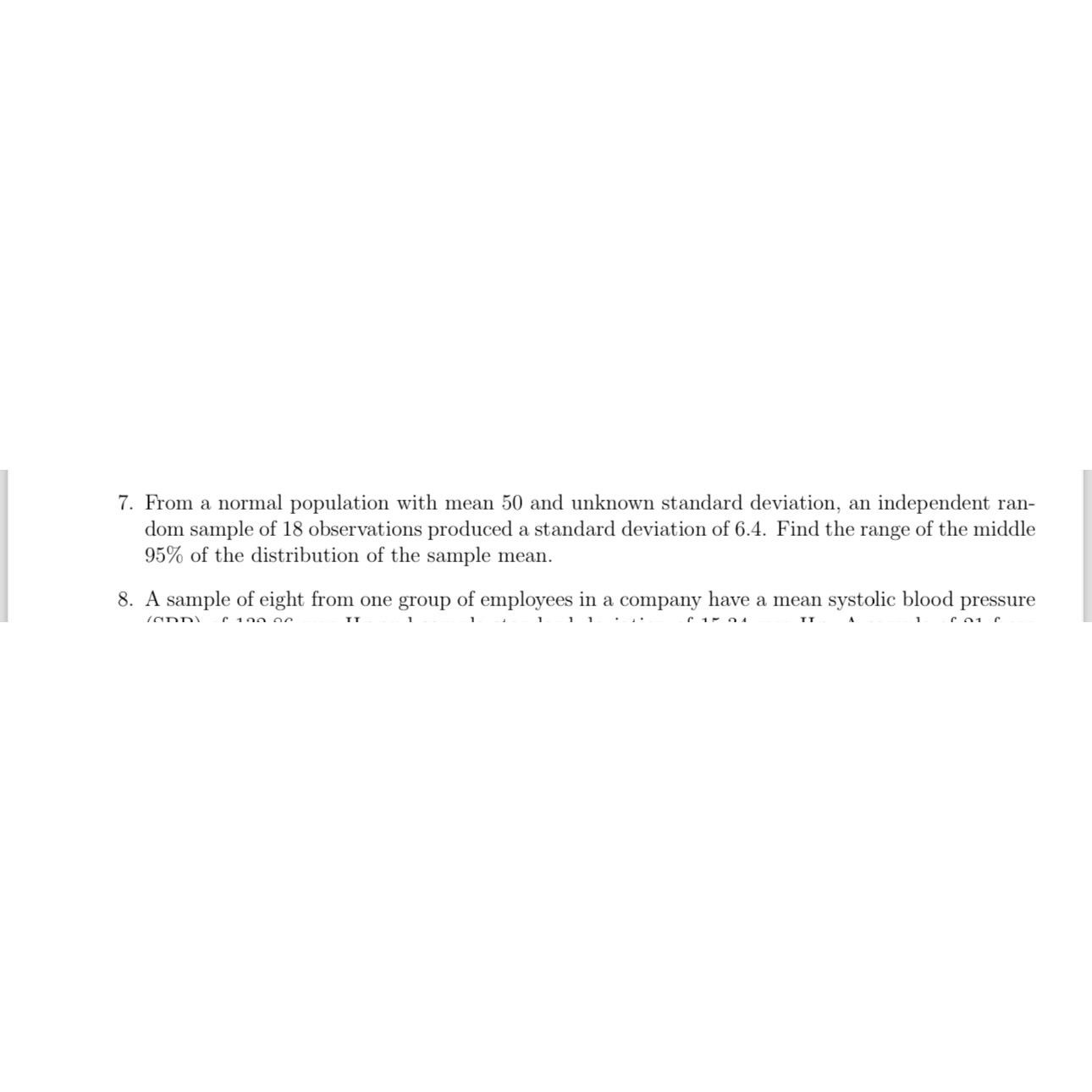 Solved From a normal population with mean 50 ﻿and unknown | Chegg.com