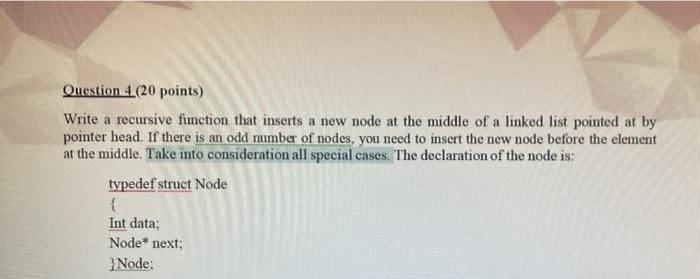 Solved Question 4 (20 points) Write a recursive function | Chegg.com