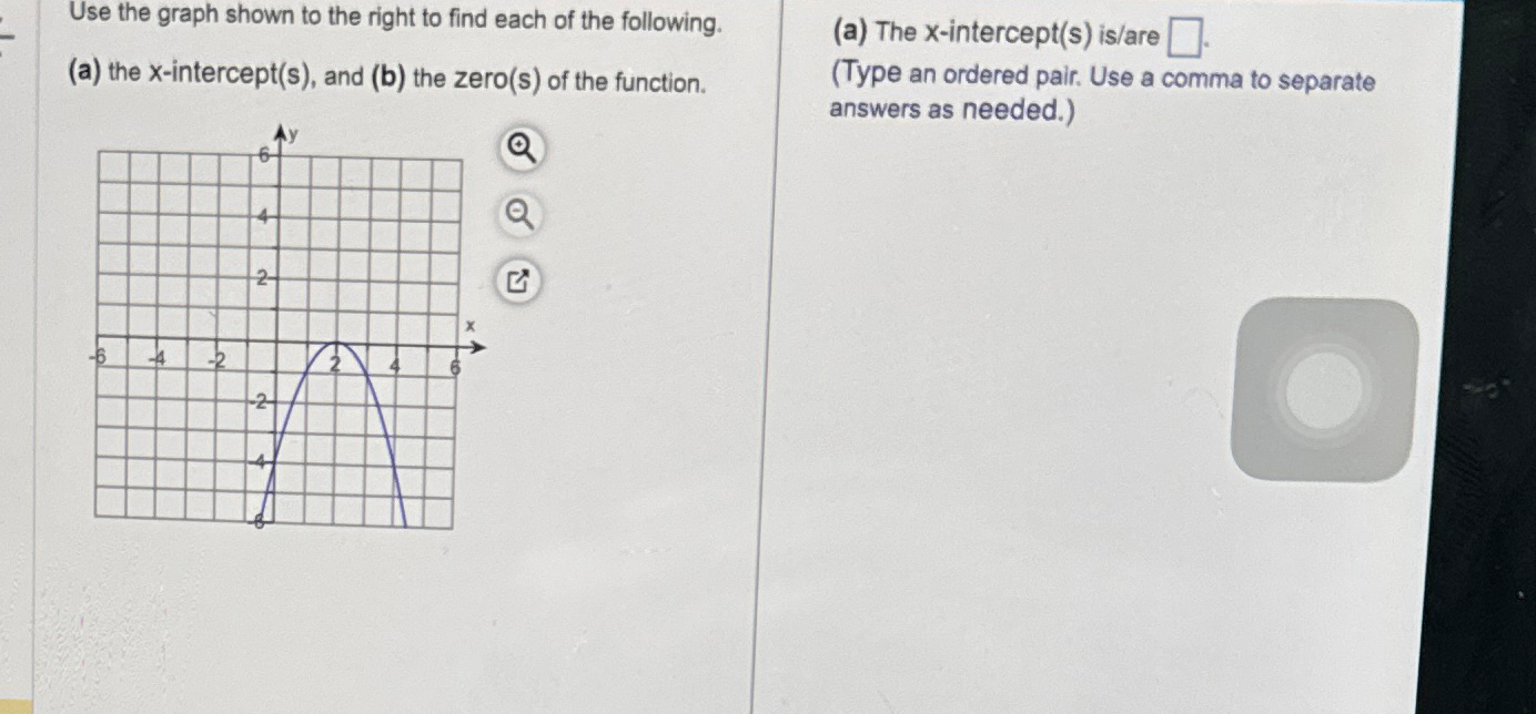 Solved Use the graph shown to the right to find each of the | Chegg.com