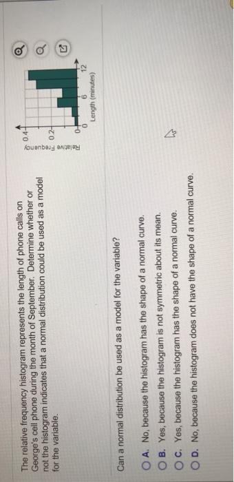 Solved 0.4- The relative frequency histogram represents the | Chegg.com