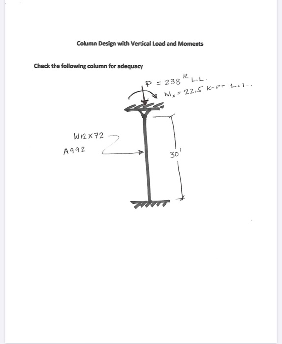 Solved Column Design with Vertical Load and Moments Check | Chegg.com
