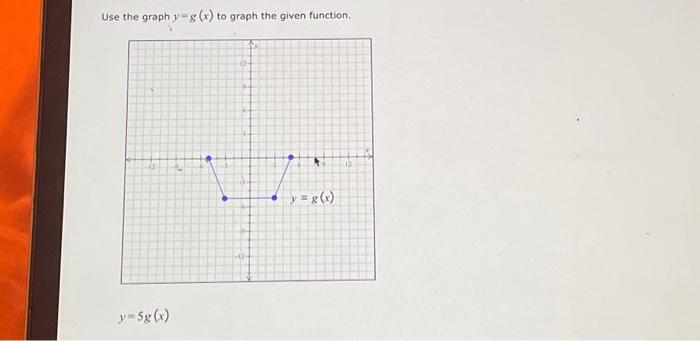 Solved Use the graph y=g (x) to graph the given function. 12 | Chegg.com