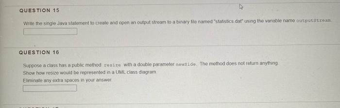 Solved QUESTION 15 Write the single Java statement to create | Chegg.com