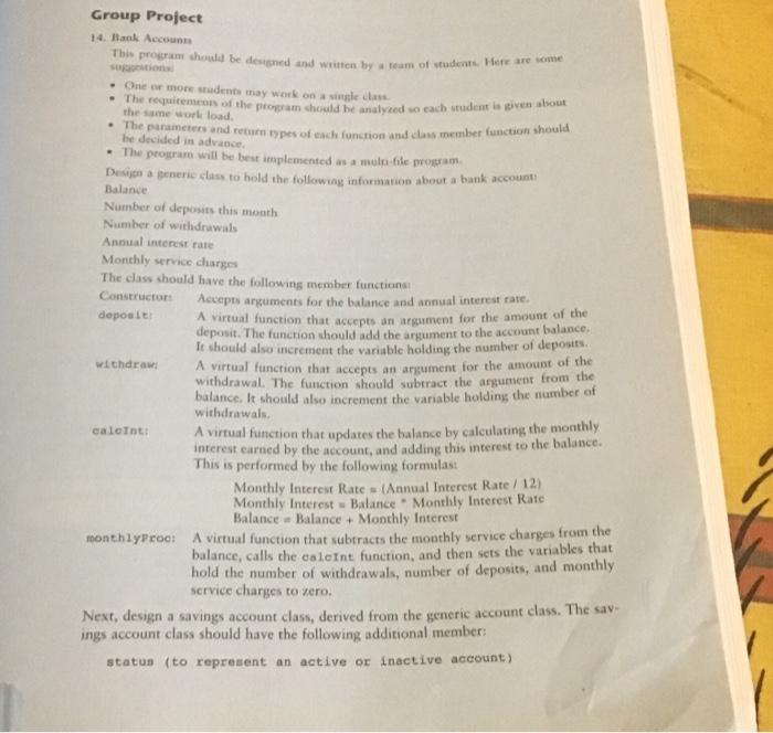 Solved this is a project in c++ program it is like that | Chegg.com