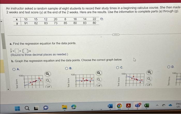 Solved An instructor asked a random sample of eight students | Chegg.com