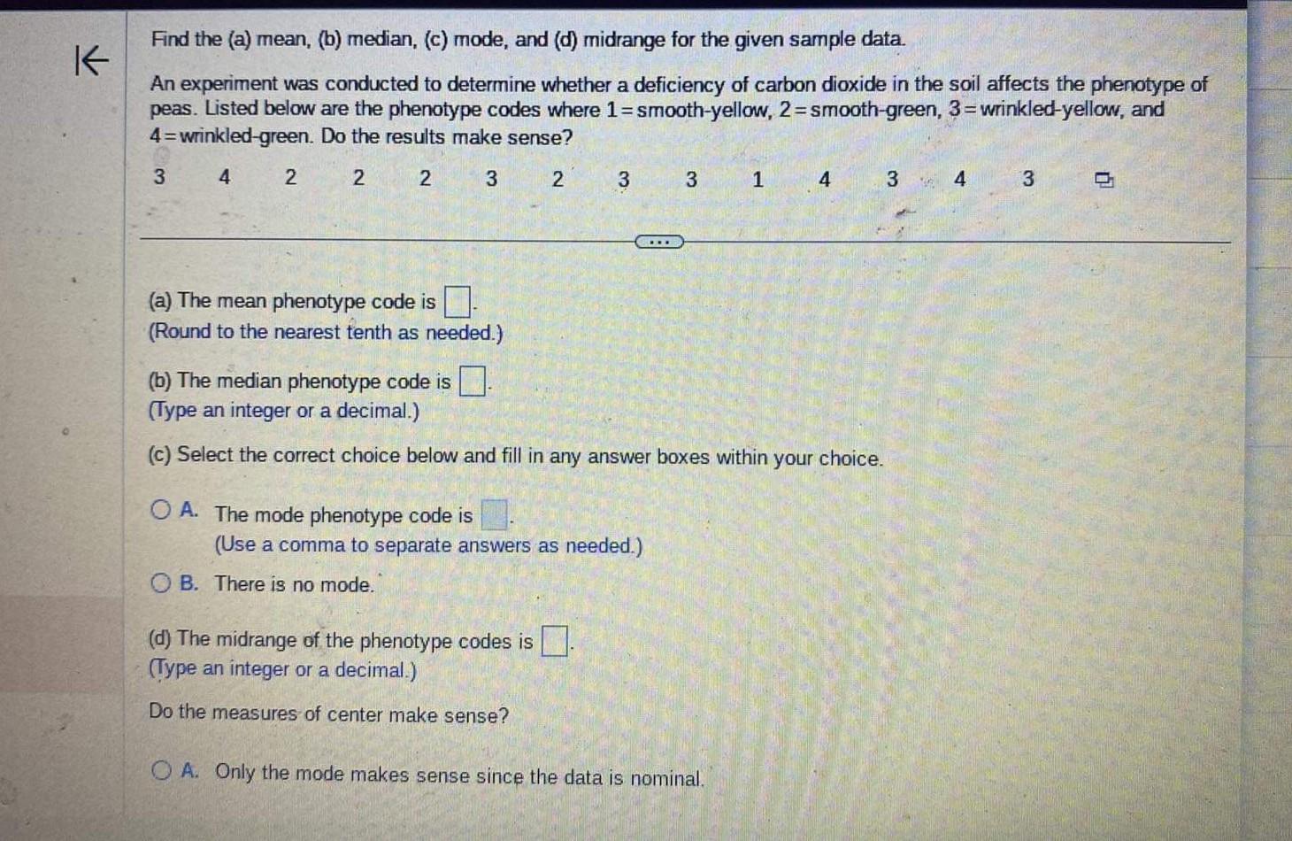 Solved Find The (a) Mean, (b) Median, (c) Mode, And (d) | Chegg.com