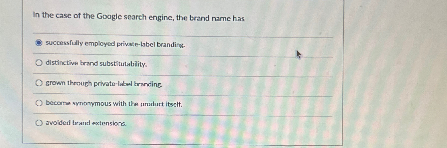 Solved In the case of the Google search engine, the brand | Chegg.com
