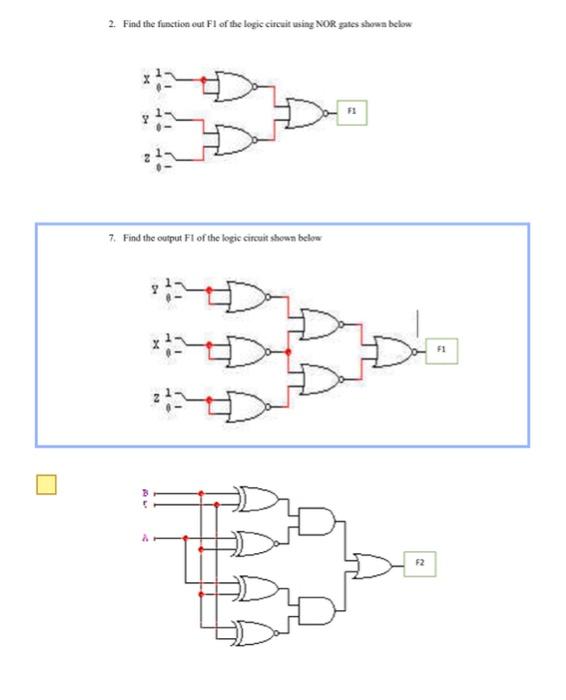Solved 2. Find the function out F1 of the logic circuit