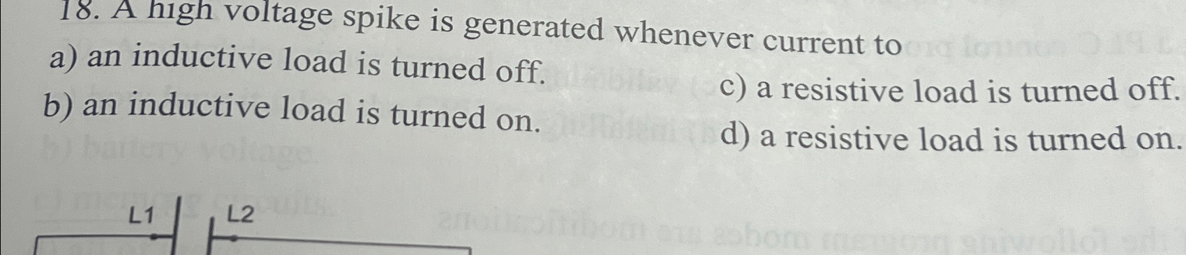 Solved A high voltage spike is generated whenever current | Chegg.com