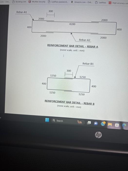 REINFORCEMENT BAR DETAIL - REBAR B (none scale, unit | Chegg.com