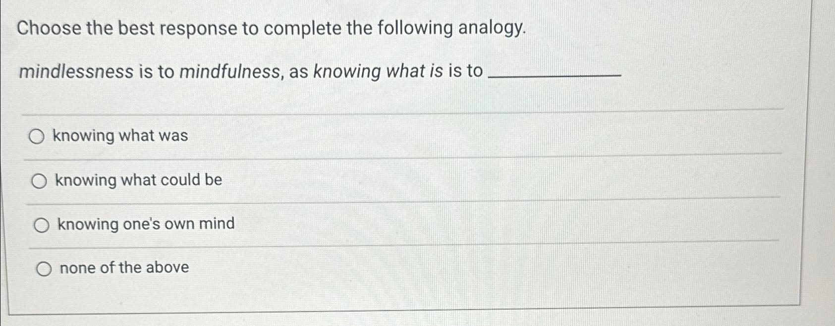 Solved Choose the best response to complete the following | Chegg.com