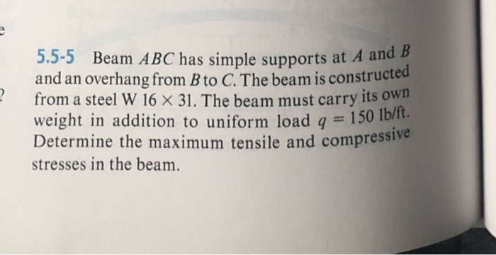 Solved E Supports At A And B 5.5-5 Beam ABC Has Simple | Chegg.com