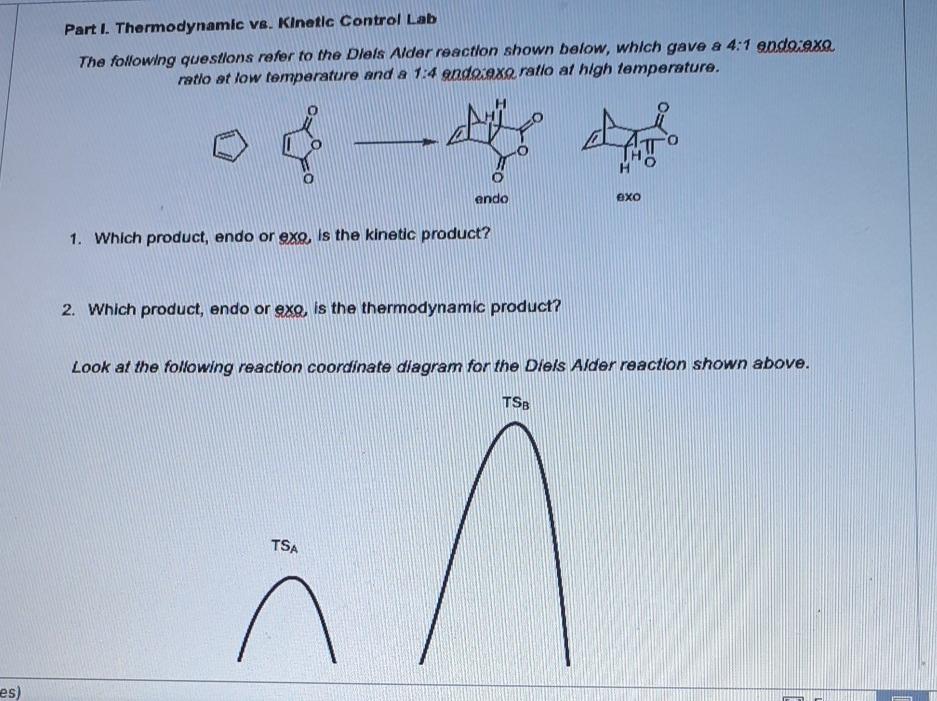 Kinetic and Thermodynamic Control in the Diels-Alder Reaction