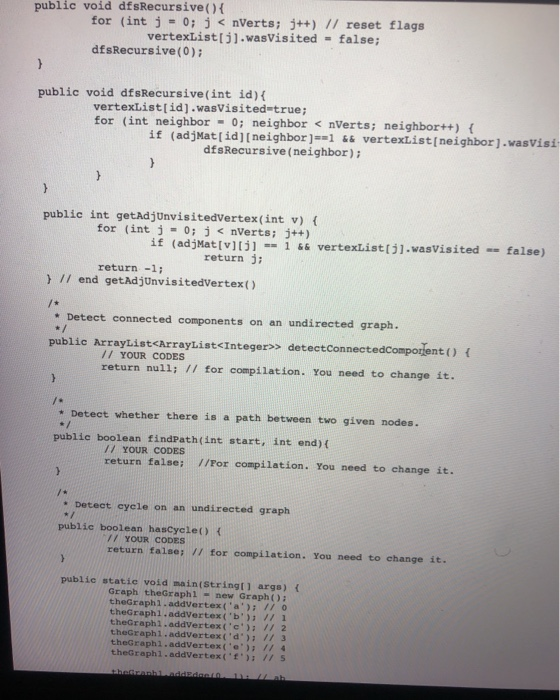 Solved Please finish the implementation of the method of | Chegg.com