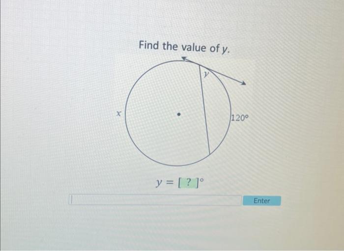 Find the value of y. y=[?]∘ | Chegg.com