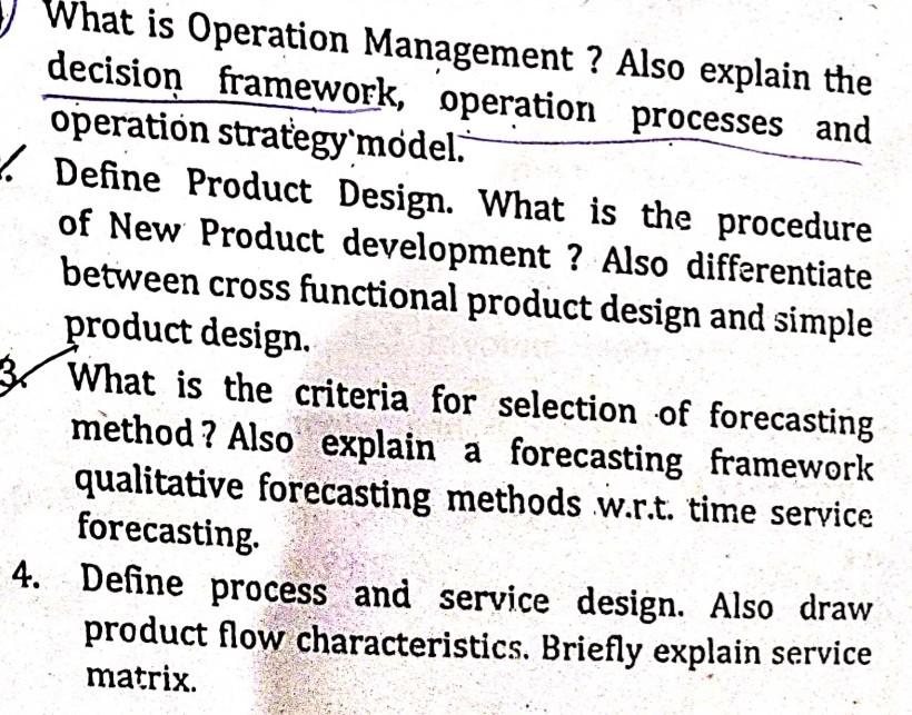 Solved What Is Operation Management ? Also Explain The | Chegg.com