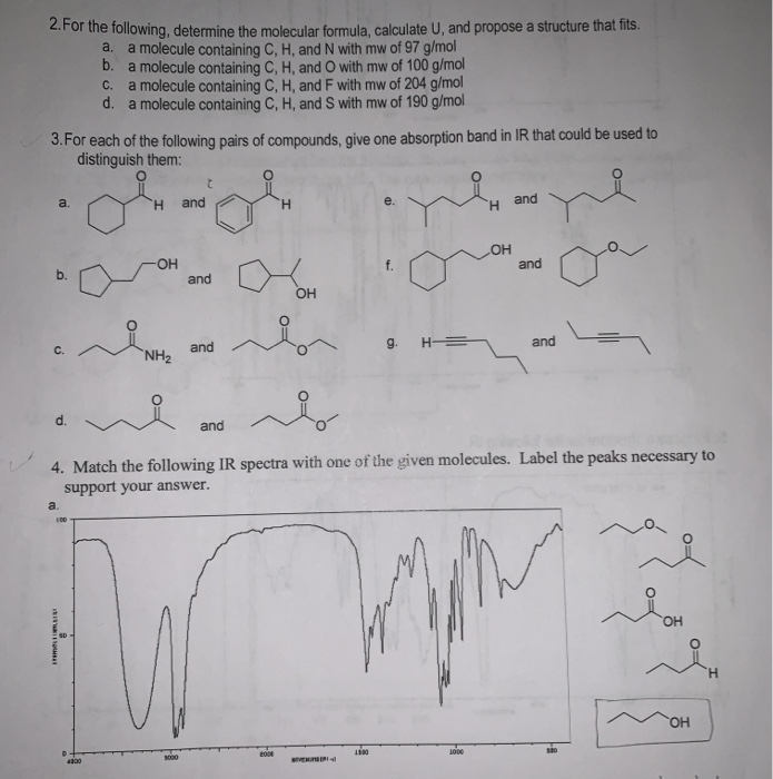 The Following Determine The Molecular Formula Ca Chegg Com