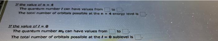 Solved If The Value Of N-4 To . The Quantum Number / Can | Chegg.com