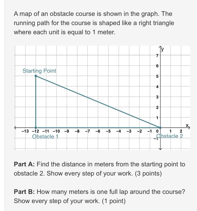 A map of an obstacle course is shown in the graph. | Chegg.com