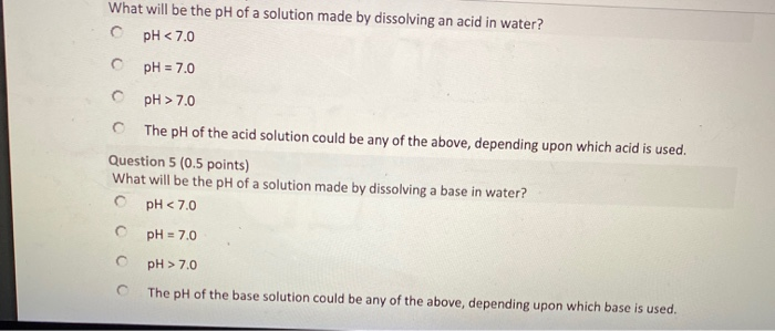 Solved What will be the pH of a solution made by dissolving | Chegg.com
