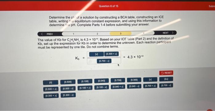 Solved Determine the pH of a solution by constructing a BCA | Chegg.com