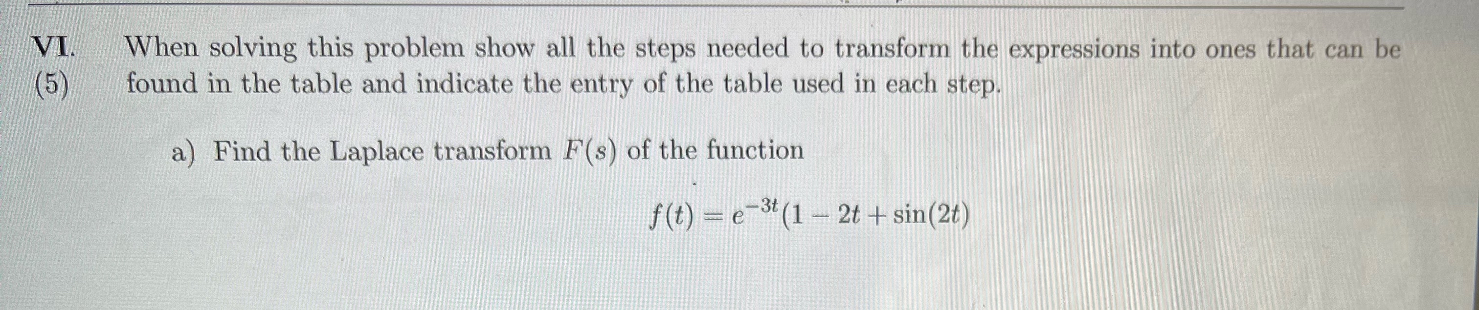 Solved VI. ﻿When solving this problem show all the steps | Chegg.com