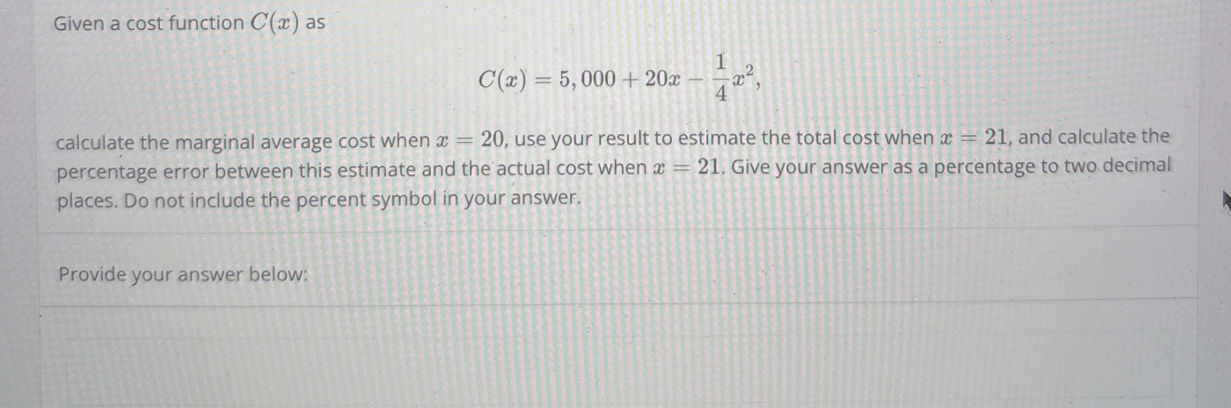 Solved Given a cost function C(x) | Chegg.com