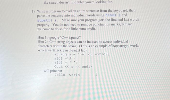 Solved 1) Write a program to read an entire sentence from | Chegg.com
