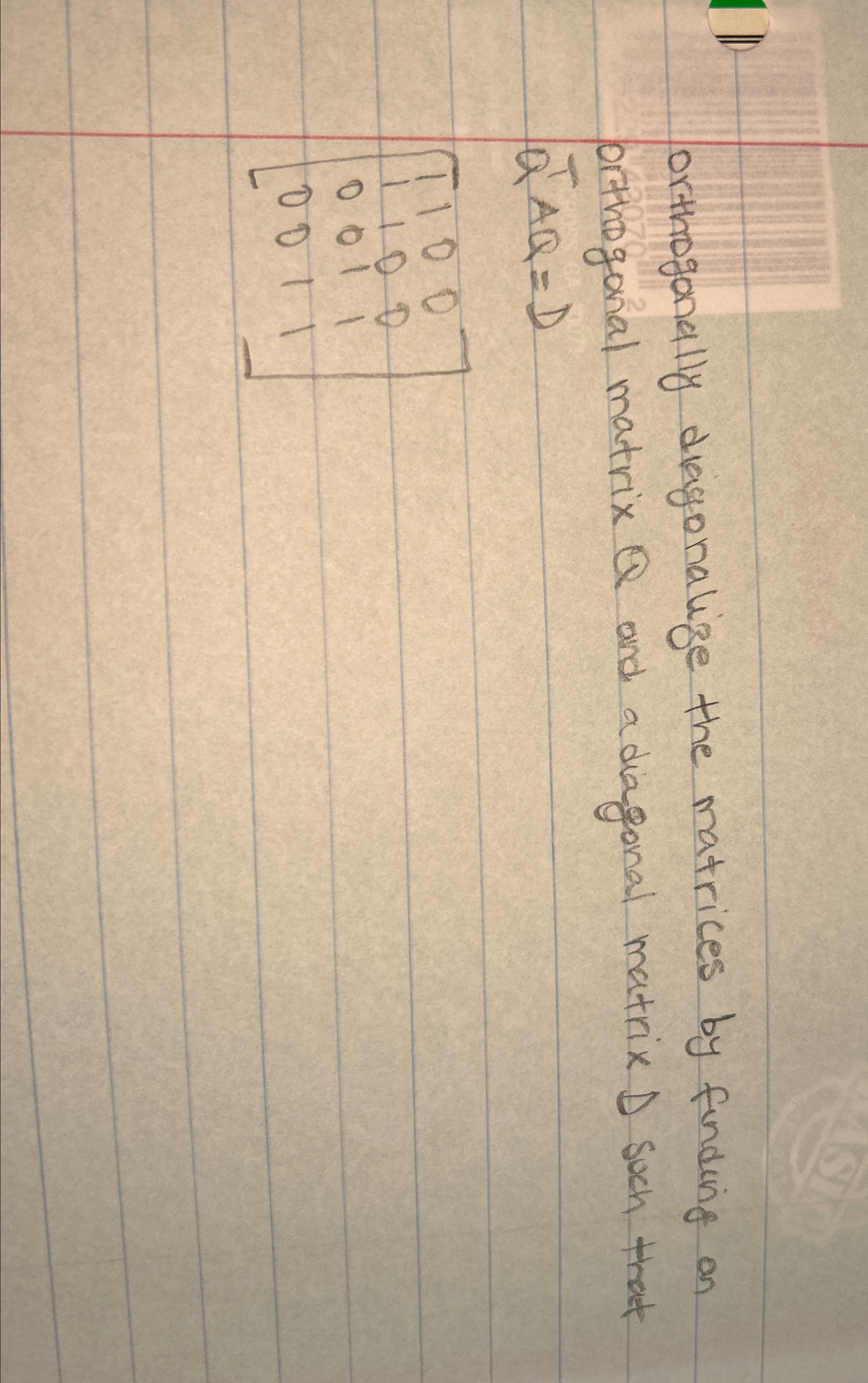Solved orthogonally diagonalize the matrices by findeng on | Chegg.com