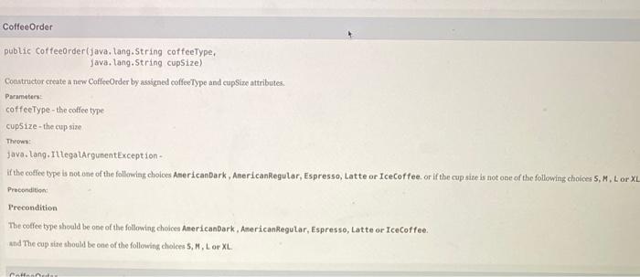 Solved Field Details coffee Type private java.lang. String | Chegg.com