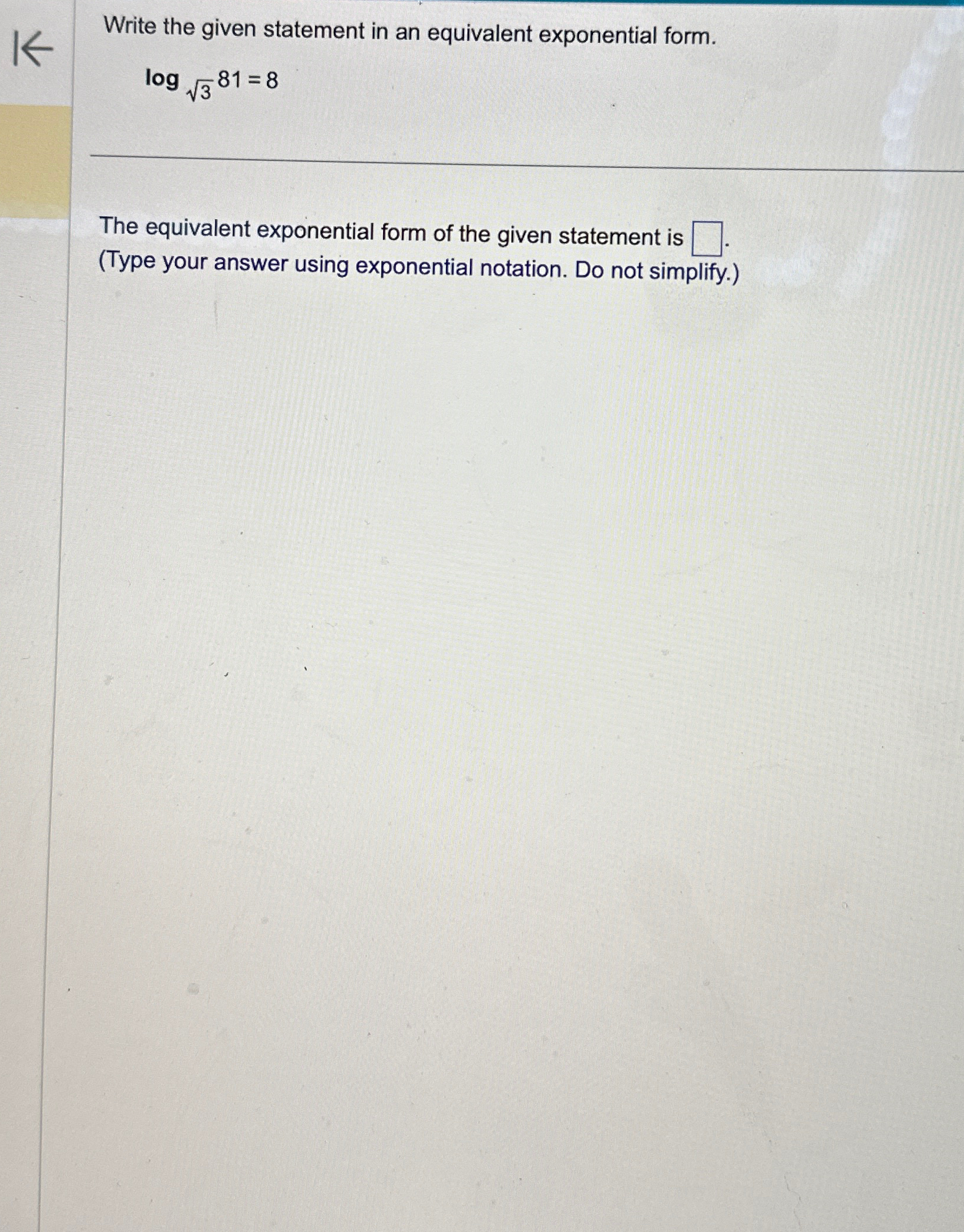 Solved Write the given statement in an equivalent | Chegg.com