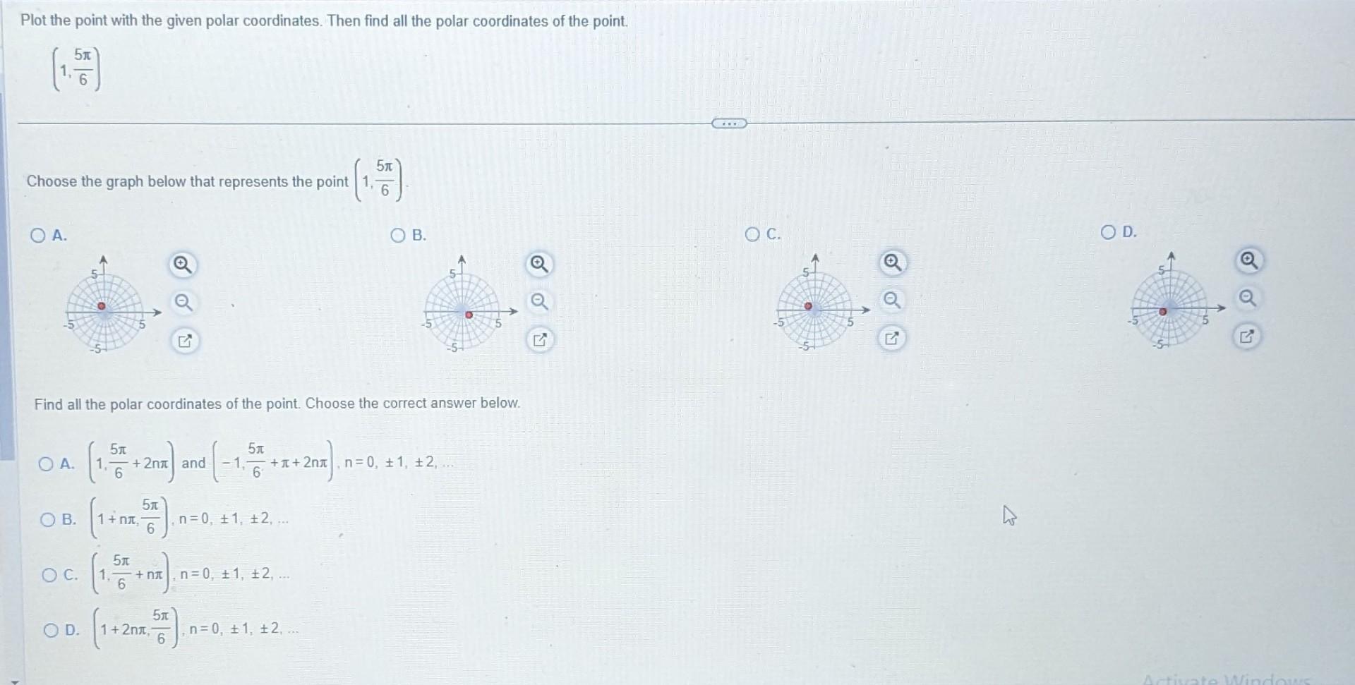Solved Plot the point with the given polar coordinates. Then | Chegg.com