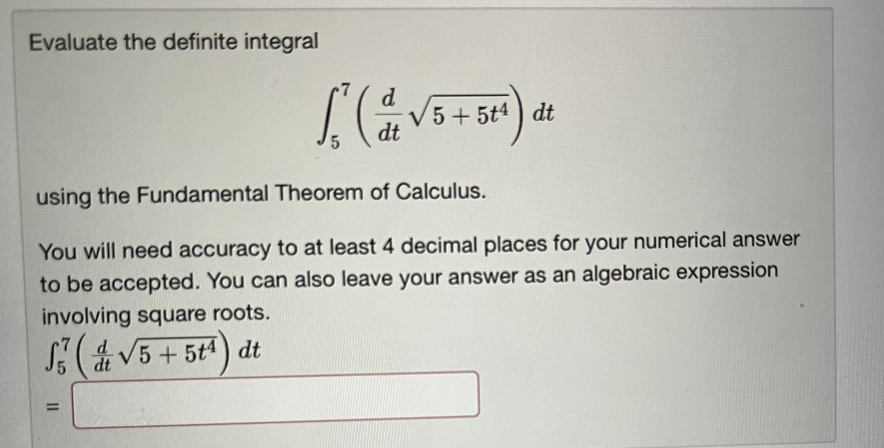 Solved Evaluate the definite integral | Chegg.com