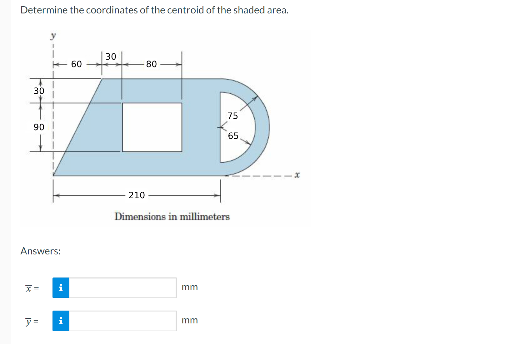 Solved Determine The Coordinates Of The Centroid Of The 