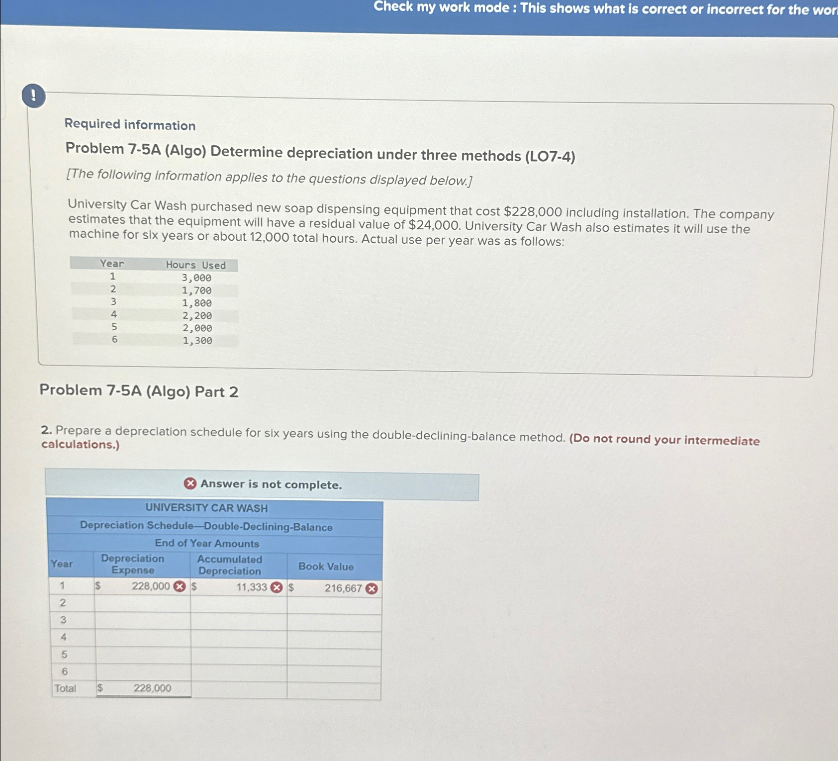 Solved Check my work mode : This shows what is correct or | Chegg.com
