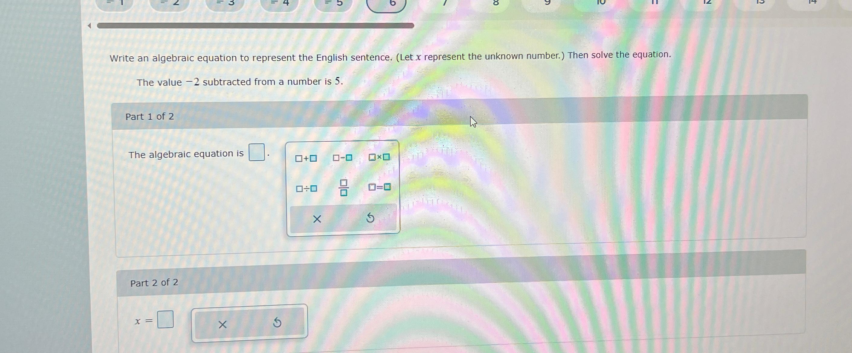 Solved Write an algebraic equation to represent the English | Chegg.com