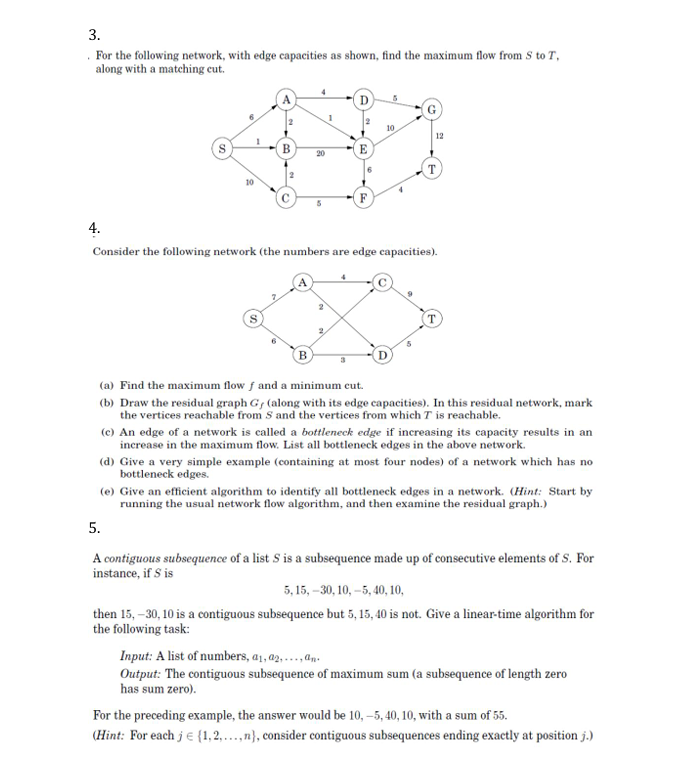 Solved by an EXPERT . ﻿For the following network, with edge capacities ...