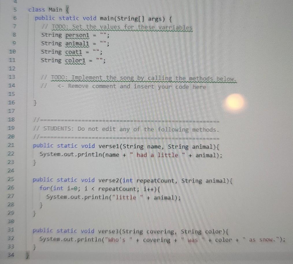 Solved Part B: Hands on with methods in Java For part b. you | Chegg.com