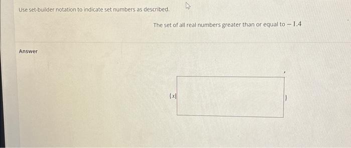 set of real numbers in set builder notation