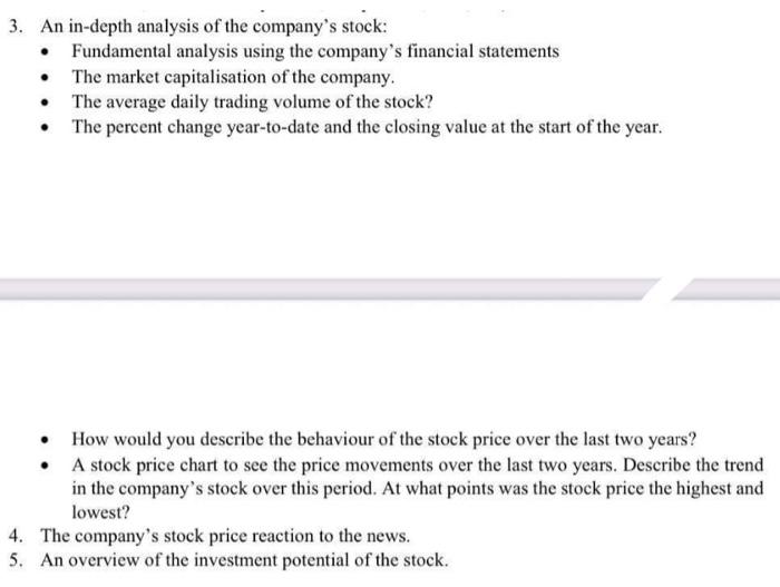 3. An in-depth analysis of the company's stock: • | Chegg.com