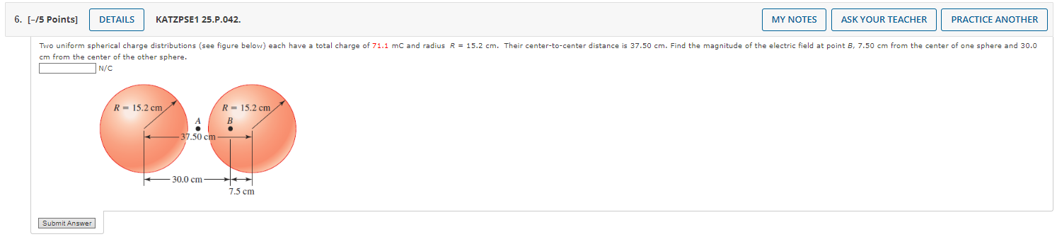 Solved Two Uniform Spherical Charge Distributions (see | Chegg.com