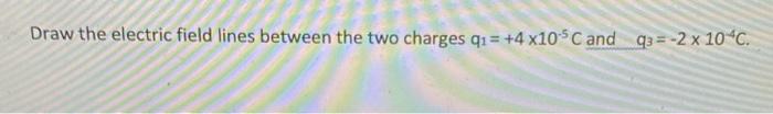 Solved Draw the electric field lines between the two charges | Chegg.com