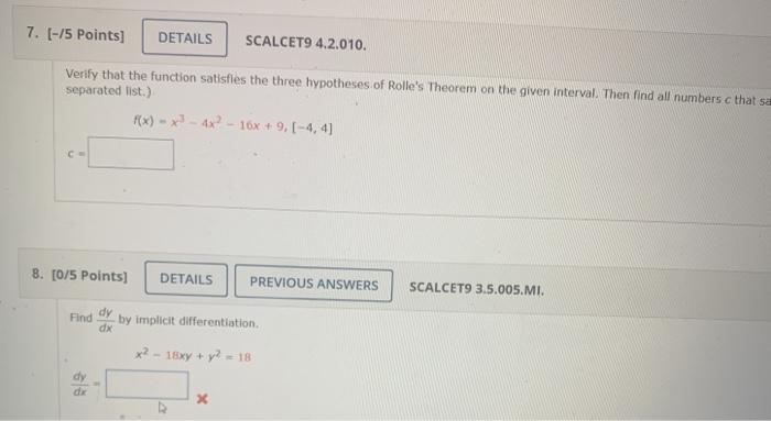 Solved 7 [ 15 Points Details Scalcet9 4 2 010 Verify That