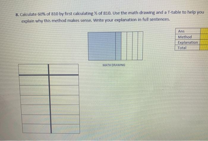 Solved 8. Calculate 60% of 810 by first calculating % of | Chegg.com