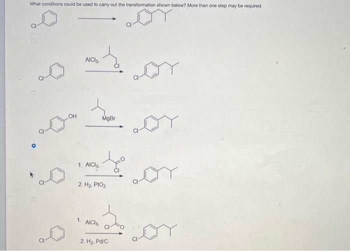 Solved 1. 2. H2,PiO2 1. AlCl3. 2. H2,Pd/C | Chegg.com