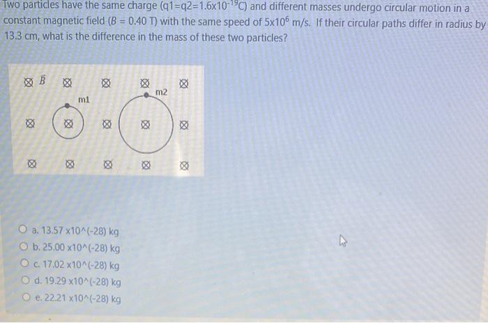 Solved Two particles have the same charge (91=q2=1.6x10°C) | Chegg.com
